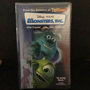 Monsters, Inc. movie on VHS by Disney Pixar clear case